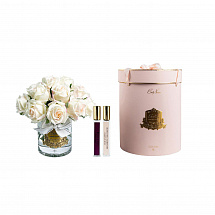Ароматизированный букет 32см."Luxury Grand Rose Bud Bouquet" бело-розовый Cote Noire