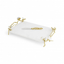 Доска для сыра с ножом Michael Aram "Butterfly Ginkgo Gold", 51х25 см