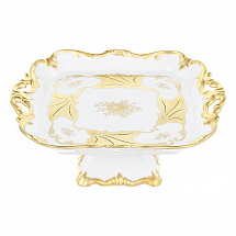 Блюдо квадратное н/н 21см."Кленовый лист белый"