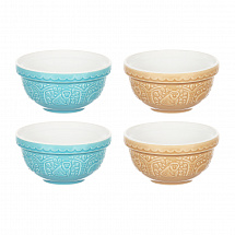 Набор чаш In the Forest, 9,5 см, 4 шт, коричневый, голубой