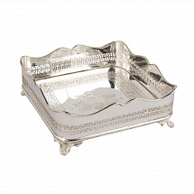 Поднос 24см. Royal Family серебренный