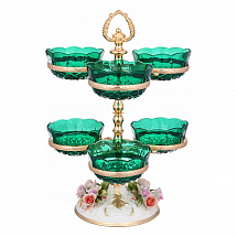 Уценка.Менажница двухъярусная из 6 чашек 11,5см."Розаперла"