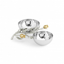Менажница Michael Aram "Pomegranate Silver", 2 секции, 23х22 см