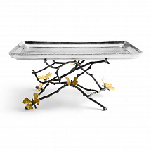 Блюдо на ножке Michael Aram "Butterfly Ginkgo", прямоугольное, 46х30 см