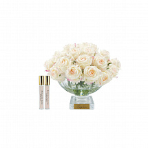 Ароматизированный букет 31см."Centrepiece rose buds" бело-розовый, 37 роз, Cote Noire