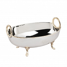 Блюдо 29x19см. Royal Family серебряное с золотом