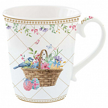 Кружка, 275 мл, фарфор P, белая, Корзина с цветами, Spring Bloom