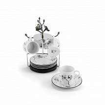 Набор для кофе на 4перс.9пред."Black Orchid"