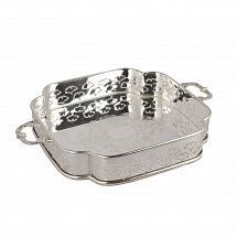 Поднос сервировочный 28см. Royal Family серебряный