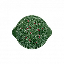 Поднос Bordallo Pinheiro "Holly", круглый, 30 см, зеленый