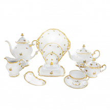 Сервиз чайный Weimar Porzellan на 12 персон "Роза золотая", 55 предметов