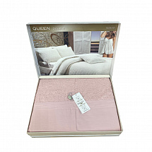 Комплект постельного белья 200х220см.7пред."Queen" грязно-розовый Maison Dor