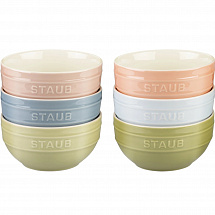 Набор мисок 14 см, 6 шт., разноцветные Staub