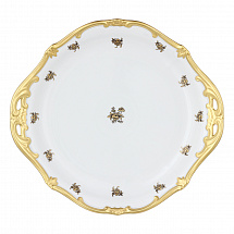 Блюдо круглое с ручками 28см."Роза золотая"
