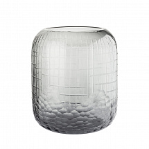 Ваза для цветов 36см. стальная серая