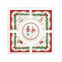 Менажница с 4 отделениями 25см."Щелкунчик и фея" белая