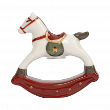 Емкость для соли или перца 7см."Лошадка-качалка" бежево-бордовая