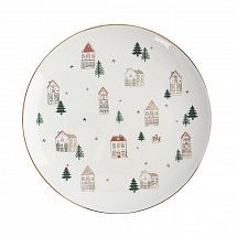 Тарелка 27см."Домики и ели"