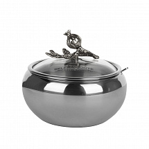 Сахарница с ложкой 13х9,5см."GRAZIA" зеркальная