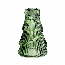 Подсвечник 12см."Елка" зеленый