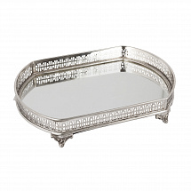Поднос с зеркалом 32x22см.Royal Family серебряный