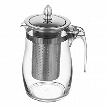 Чайник из жаропрочного стекла 700 мл "Колокольчик" с заварочной колбой из металла