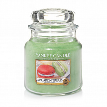 Свеча средняя в стекл.банке 65-90ч."Макаруны"