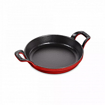 Сковорода круглая, 16 см, с двумя ручками, вишневая